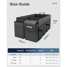 Trunk Organizer - Car Organizer Foldable Trunk Organizer For SUVs And Sedans Sturdy Car Organization For Car Accessories Tools Sundries Black 2 Compartments 21.3"*12.6"*10.6" - Black - View 3