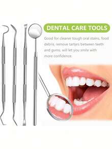6/3pcs Dental Cleaning Tool Set, Professional Dental & Oral Hygiene Kit, Stainless Steel Toothpick, Dental Scaler, Tartar Remover, Suitable For Dentists, Personal & Pet Use, With Storage Box, Essential Household Item, Great Gift For Family & Friends - Multicolor - View 5