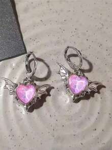 Y2K Cute Harajuku Pink Jellyfish Cloud Exquisite Blue Crystal Star Moon Pendant Earrings For Girl Aesthetic Y2K Vintage Jewelry - Multicolor - View 10