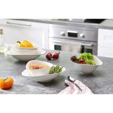 Villeroy & Boch - Vapiano Schalen-Trio 6 teilig weiß, Spülmaschinenfest, Mikrowellensicher, Geschirrset, Pastaschalen, Salatschalen, Suppenschalen, Keramik Schalen, Schüsseln Tief, Premium Porzellan HLYJ - Pastaschale - Übersicht 6