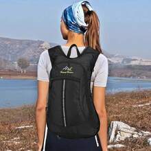 2-Pieces Outdoor Hydration Backpack Set, Large Capacity Unisex Travel Sports Bag With 1.5L Water Bladder, Wear Resistant Backpack For Camping Hiking Cycling Mountaineering, Orange Black - màu đen - Xem 5