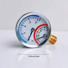 50mm径向压力表，量程0-16BAR，温度0-120°C，适用于G1/4螺纹，附赠1卷密封胶带 - A - 查看 3