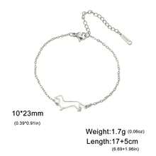 1 chiếc vòng tay mặt dây chuyền hình chó xúc xích rỗng tối giản bằng thép không gỉ, trang sức họa tiết thú cưng thời trang, món quà độc đáo dành cho bạn bè. - Chuỗi đơn giản - Xem 14