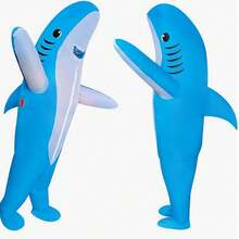 1PC (Comes With Inflatable Blower - No Batteries) Shark/Cow Inflatable Costume Adult,Costume Men/Women Adult,Stage Performance/Event Party Costume Props, Men's And Women's Birthday Party Christmas Fun Role-Playing Costumes. - 彩色 - 查看 3