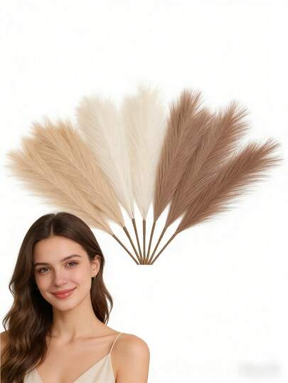 1/10 cành cỏ lau nhân tạo, trang trí ngày Valentine, cao 55cm/21.65in, màu hồng, trắng, be. Cỏ lau nhân tạo mềm mại phong cách Boho, thích hợp cho Halloween, Giáng sinh. Cành cỏ lau nhân tạo màu hồng có thể dùng để trang trí bình hoa, nhà nông trại, nhà cửa, đám cưới (hồng, trắng, be), trang trí phòng, trang trí mùa thu, trang trí nhà cửa, trang trí Halloween, quà tặng giáo viên, đồ dùng ký túc xá đại học, trang trí ký túc xá.