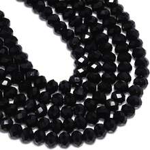 110/80/60 hạt màu đen 4/6/8mm, có nhiều màu sắc và kích cỡ khác nhau, hạt pha lê trong suốt của Áo, hạt thủy tinh lấp lánh cao cấp có lỗ, hạt rời siêu lấp lánh để làm trang sức thủ công, vòng tay, vòng cổ. - màu đen - Xem 7