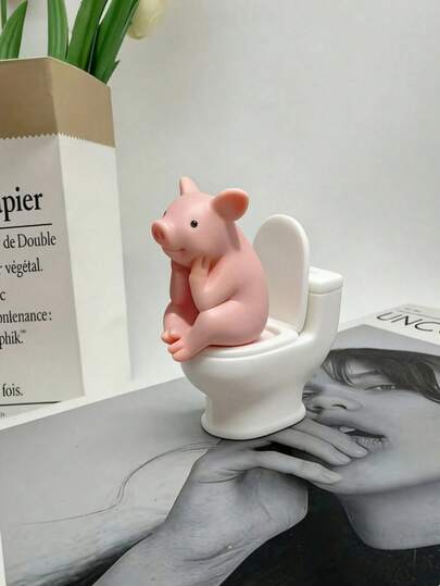 Cute Pink Pig Shaped Toilet Decor, Suitable For Home Living Room, TV Cabinet, Corridor, Garden, Office Decoration, Also An Ideal Decor And Gift For Bedroom, Office, Student, Wedding, Family, Party, Valentine's Day, Mother's Day, Holiday, Birthday, Graduation And Other Occasions