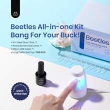 Beetles Gel Nail Kit Short Almond Gift Spree Easy DIY Extension Set Gift For Women - Peti Mati Panjang 500 buah (Kit Transparan) - View 2