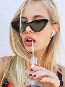 男女皆宜的猫眼形时尚眼镜，适合日常装饰和搭配 - 彩色 - 查看 4