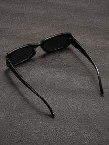 1pc Y2K Square Frame Cute Casual Party Fashion Fashion Glasses For Men And Women - 黑色 - 查看 2