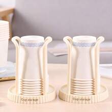 2pcs Simple Paper Cup Holder Household Disposable Cup Organizer Multi-Functional Desktop Coffee & Tea Cup Storage Rack, Cup Dispenser - Multicolor - View 10