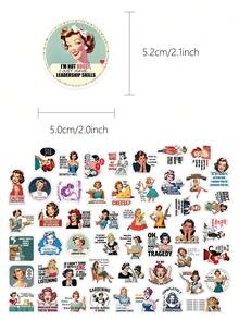 50pcs Women's Quote Stickers For Scrapbook Suitcase Laptop Cases Phone Cases Suitcases Guitars And Skateboards Stickers - A - View 2