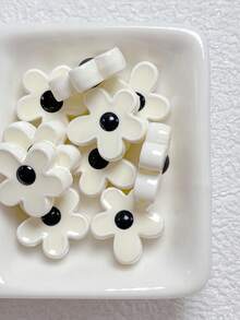 5pcs Acrylic Painted Drip Oil Small Flower Beads, DIY Phone Strap, Keychain, Jewelry Accessories - Flower - View 7