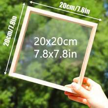 1 pieza Marco de pintura de vidrio acrílico, Marco de foto de madera con graffiti, Marco de pintura de espécimen floral DIY - Más - Ver 2