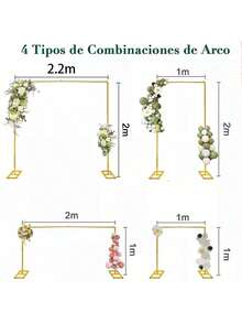 Kit Arco de Globos Cuadrados con Base Rellenable, Soporte Metálico para Fiestas, Bodas y Cumpleaños - Ver 7