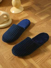 时尚新款条纹室内拖鞋，舒适安静情侣拖鞋 - 男款拖鞋 - 查看 2