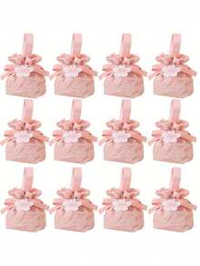 1/3/6/12入蝴蝶結抽繩禮品袋，適用生日、婚禮、派對、商務活動、聖誕節、萬聖節 - 查看 2