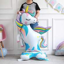 4D Unicorn Aluminum Foil Balloon, Large Unicorn Balloon Suitable For Children's Birthday Party, Gathering Decoration Toy Balloon - Multicolor - View 7