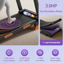 CURSOR FITNESS 4-In-1 Treadmill With 16% Incline, Portable Treadmills For Home With Handle, Foldable Treadmills For Home And Office, 300 Lbs Weight Capacity, Three Touch Screen - View 9