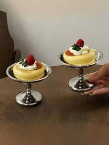 1 chiếc cốc kem bằng thép không gỉ 304, kiểu dáng Ins, cốc tráng miệng, cốc bánh pudding chân cao, cốc kem, cốc thạch, thích hợp cho lễ hội, nhà hàng, gia đình, bát ăn nhẹ, bát đựng trái cây. - Bạc - Xem 10