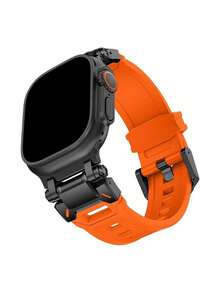 1 chiếc Dây đeo cổ tay thể thao ngoài trời bằng silicon chống thấm nước kiểu dáng cơ học dành cho cả nam và nữ, tương thích với dây đeo Apple Watch 42/44/45/46/49mm, tương thích với Apple Watch Series Ultra/SE/10/9/8/7/6/5/4/3/2/1, Phụ kiện dây đeo đồng hồ thông minh - 42mm (Dòng 123)/44/45/46/49mm - Xem 18