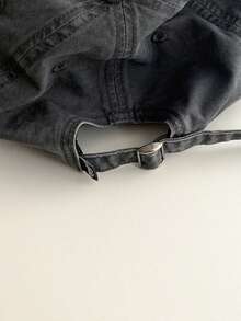 软顶纯色字母刺绣棒球帽，男女通用新款春夏情侣款，美式休闲可调节帽，设计师款，大号头围，灰色复古小脸遮阳帽，多功能防晒棒球帽 - 彩色 - 查看 7