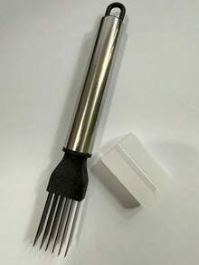 1/2/3pcs Multi-Functional Stainless Steel Vegetable Slicer, Suitable For Slicing Onions, Garlic And Tomatoes, Handheld Onion Cutter, Efficient Slicing Kitchen Essential, Vegetable Slicer And Chopper - Silver - View 4