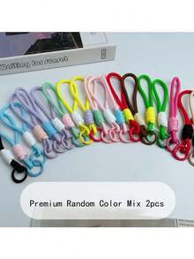 10/15件装彩色编织手机挂绳钥匙扣 - 柔软可拆卸防丢挂绳，经久耐用，适合DIY珠宝风格手机挂绳和手机壳装饰 - 彩色 - 查看 9