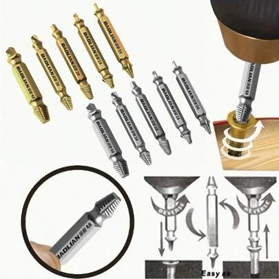 螺丝取出器套装 - 包括螺丝取出器、损坏螺丝取出器、锈蚀螺丝拆卸工具、螺栓和螺柱拆卸套件