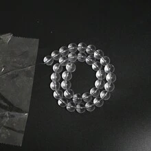 8毫米，100颗，白色透明玻璃珠 - 仿水晶珠，适用于DIY手工珠宝制作，圆形散珠，适合制作手链、项链、耳环 - 精致产品及女士礼品配饰 - 彩色 - 查看 8