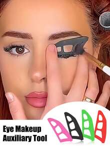 6/2/1pcs Eye Makeup Auxiliary Tools, Eye Shadow Stamp Template, Eye Shadow Tools And Makeup Brushes, 1pc Eye Shadow Brush, Eye Makeup Tools, Beauty Tools, Beginner Eye Makeup Assistant, Eye Makeup Beauty Tools, Suitable For Beginners - Multicolor - View 2