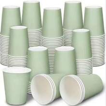 90/50/20/10个装纸杯，派对纸杯，鼠尾草绿纸杯，冷饮杯和咖啡杯，派对饮具，适合生日派对、婚礼、母亲节等场合 - 薄荷綠 - 查看 9