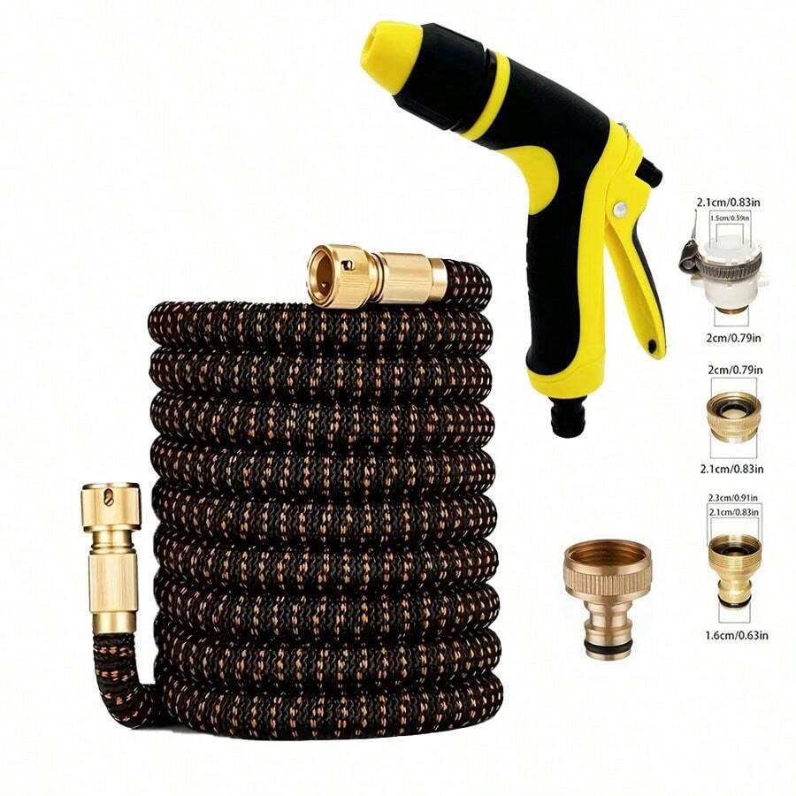 1pc High Pressure Car Wash Water Gun Set, Retractable Garden Hose - B - View 1