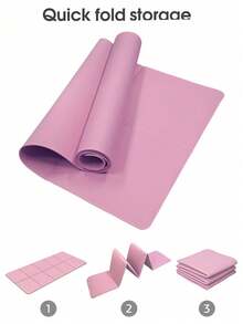 1pc 173*61*0.4cm EVA Yoga Mat Suitable For Beginners, Fitness, Dance, Pilates - Pink - View 3