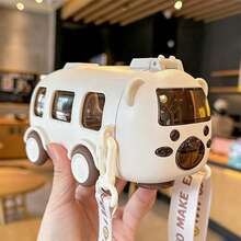 1件 500ml 汽車/巴士水瓶 - 時尚運動水瓶附吸管，便攜式，適合戶外、健身與旅行 - 防漏水杯，女性水杯，旅行必需品，附吸管與蓋子 - 彩色 - 查看 13