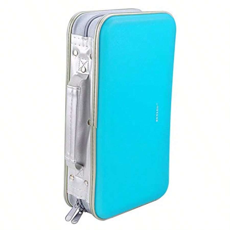 Cartera para CD y DVD capacidad de 96 unidades resistente almacenamiento de DVD carcasa dura soporte de disco de CD funda de DVD billetera soporte de almacenamiento para Blu-ray capacidad de 96 azul cielo - Azul Cielo - Ver 1