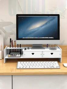 Computer Screen Height Riser With Storage Function, Desktop Laptop Stand, Multi-Functional Drawer-Type Storage Rack, Desktop Height Riser With Drawer Storage Base, Desktop Monitor Stand - 查看 1