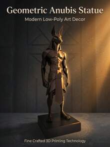 现代神话艺术：阿努比斯低多边形雕塑，几何美学与古代神秘的碰撞。 - 阿努比斯 - 查看 1