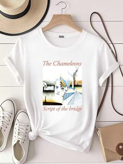 T-shirt femme imprimé RK80S-369-WT. T-SHIRT THE CHAMELEONS - SCRIPT OF THE BRIDGE TAILLE S-5XL