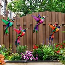 2D Acrylic Colorful Hummingbird Wall Decor, Suitable For Indoor And Outdoor Fence, Garden, Exterior Decoration - A - View 1