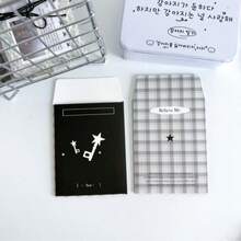 INS Style Clover & Bow Black And White Postcard/Greeting Card Envelope, Kraft Paper Card Packaging Supplies, Suitable For Back To School Season - Multicolor - View 6