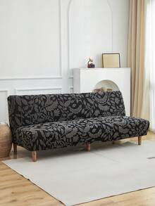 1pc Plush Sofa Bed Cover, High Elasticity Easy Installation, Multi-Size, All Season Use, Prevent Pet Scratching, Foldable Sofa Bed Slipcover, Decor For Living Room - Light Grey - View 10