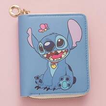 Disney 1个新款时尚钱包短款拉链印花学生卡通迷你零钱包卡包 - 彩色 - 查看 8