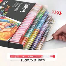 一套大容量中性笔,色彩鲜艳,书写流畅,1.0毫米笔尖,60/80/120色丙烯颜料马克笔,适用于木材、画布、石头、岩石绘画、玻璃、陶瓷、DIY工艺品和美术用品,是理想的返校礼物。 - 彩色 - 查看 4