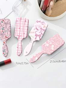 1 chiếc lược chải tóc cỡ lớn dễ thương, họa tiết nơ hồng, thích hợp cho cả tóc xoăn và tóc thẳng, phù hợp với tóc dầu, món quà sinh nhật tuyệt vời cho gia đình và bạn bè. - Nhiều màu - Xem 4