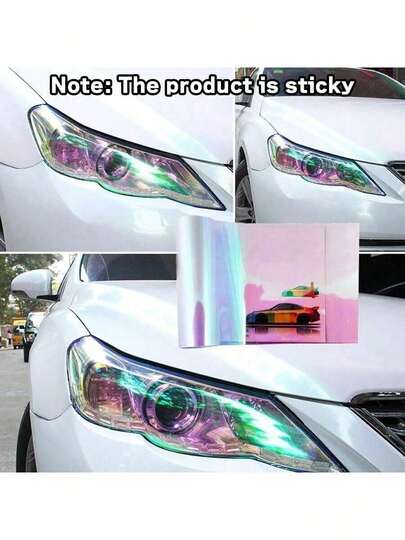 1pc Car Headlight Tint Film, Taillight Tint Film, 30*60cm Purple Gradient, Applicable For Cars And Motorcycles, Scratch-Resistant, Multiple Color Options, Decorative And Protective Car Lighting