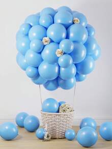 The Light Blue Balloons Come In Sizes Of 18/12/10/5 Inches (Varying Quantities) And Are Suitable For Birthdays, Bridal Engagements, Graduation Season, Princess Themed, Bachelor Themed, And Light Blue Themed Party Decorations (With Ribbons And Knotters) - View 1