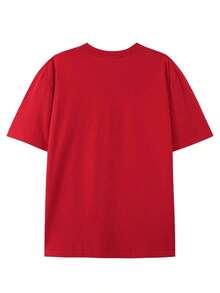 Men's Y2K Tee -American Street & "GHOSTLIFE" Hip-Hop Figureg Raphic T Shirt, Loose Retro Fit,Suitable For Young Men And Women To Wear For Casual,2026 Mens Clothes,Men Shirts,Camisas Para Hombre,Graphic Tees Men,Mens Clothes - 紅色 - 查看 2