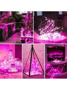 200 LED Fairy Lights 66 FT Warm White USB Waterproof Christmas String Lights With Remote Timer 8 Modes Copper Wire For Indoor Outdoor Party Tree Wedding Decorations - 粉紅色的光 - 查看 3