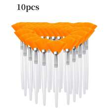 50pcs Disposable Soft Bristle Makeup Mask Brush With Plastic Handle, Suitable For Skincare, Foundation, Body Lotion And Facial Mask Application - Clear - View 12